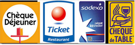 Ticket restaurant et chèque de table